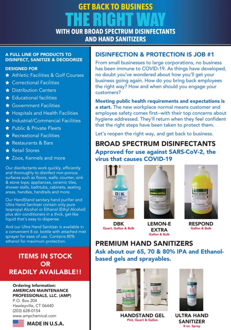 Broad Spectrum Disinfectants & Hand Sanitizers – American Maintenance ...